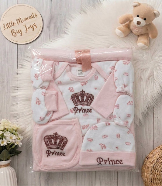 Prince Crown - New Born Baby Winter Fleece Gift Set (8 Pieces)
