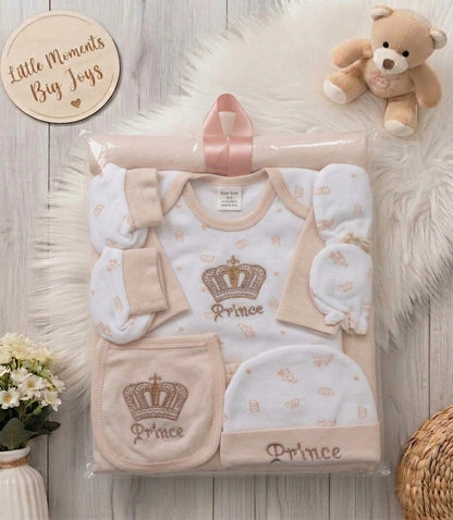 Prince Crown - New Born Baby Winter Fleece Gift Set (8 Pieces)