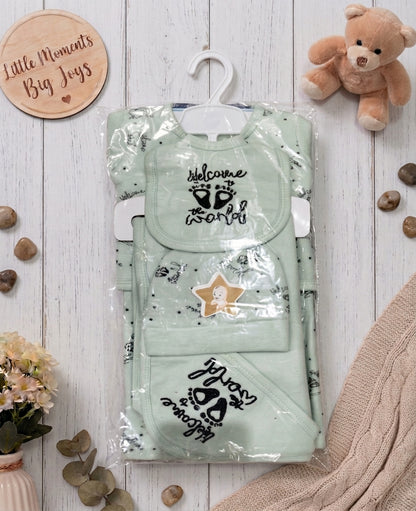 Welcome to the World New Born Baby Winter Fleece Gift Set (5 Pieces)