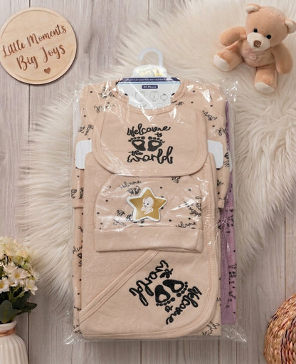 Welcome to the World New Born Baby Winter Fleece Gift Set (5 Pieces)