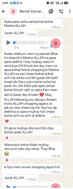 WhatsApp customer review screenshot