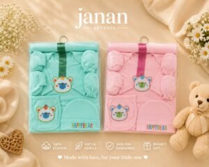 Happy Bear 8pieces newborn baby gift set by janan apparel
