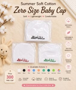 Mashallah Zero Size Summer Soft Cotton Baby Cap for Newborn