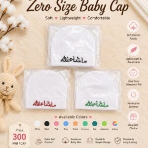 Mashallah Zero Size Summer Soft Cotton Baby Cap for Newborn