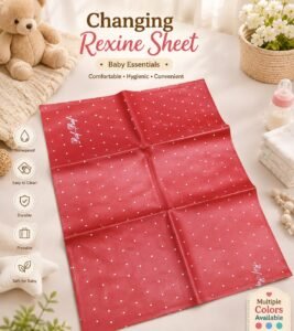 Baby Changing Rexine Sheet | Waterproof Baby Changing Mat | Polka Dot Changing Mat | Portable Changing Sheet