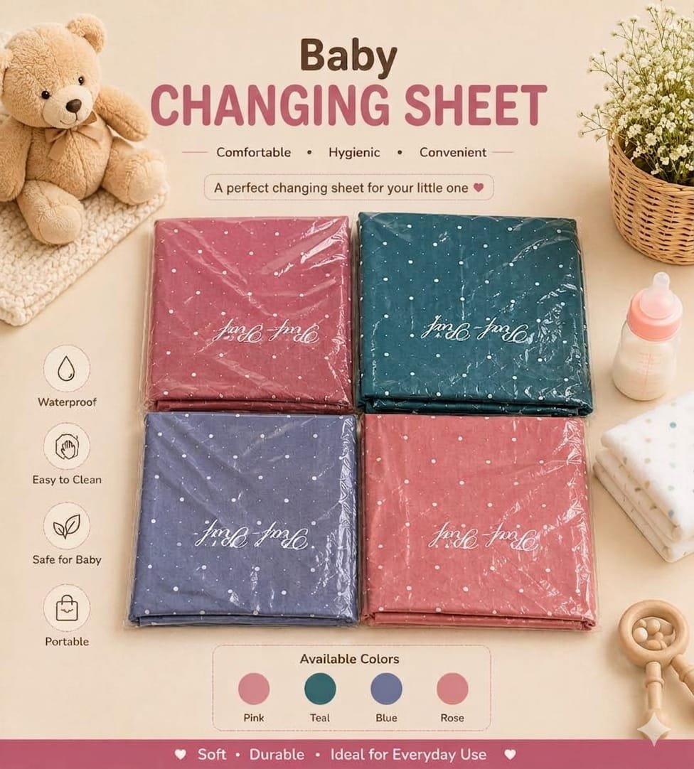 Baby Changing Rexine Sheet | Waterproof Baby Changing Mat | Polka Dot Changing Mat | Portable Changing Sheet